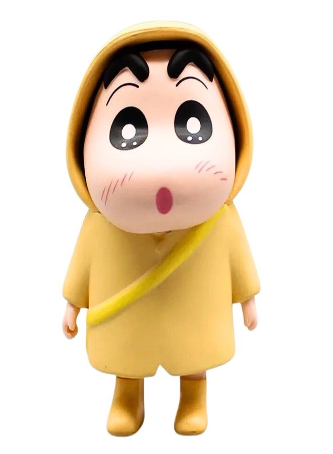 FUNFOB Shinchan Action Figure Toy Size - 10CM Cartoon Figurine for Boys & Girls Shinchan Figurine PVC Multicolour | Shin Rain Yelllow - Image 1